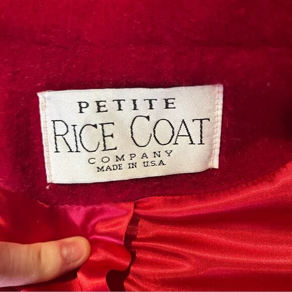 Vintage Petite rice coat company.  Wool and Mohair red  pea coat. - Picture 3 of 11